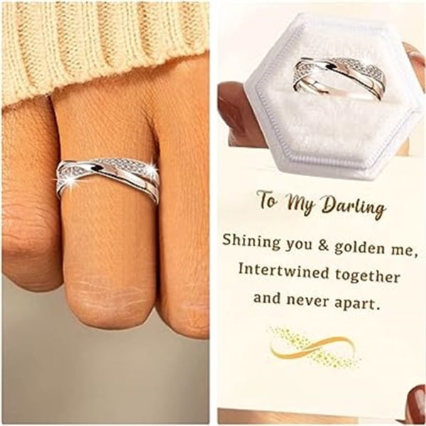 Forever Love Knot Promise Ring Jubilæums forlovelsesring ROSE Rose Gold 6