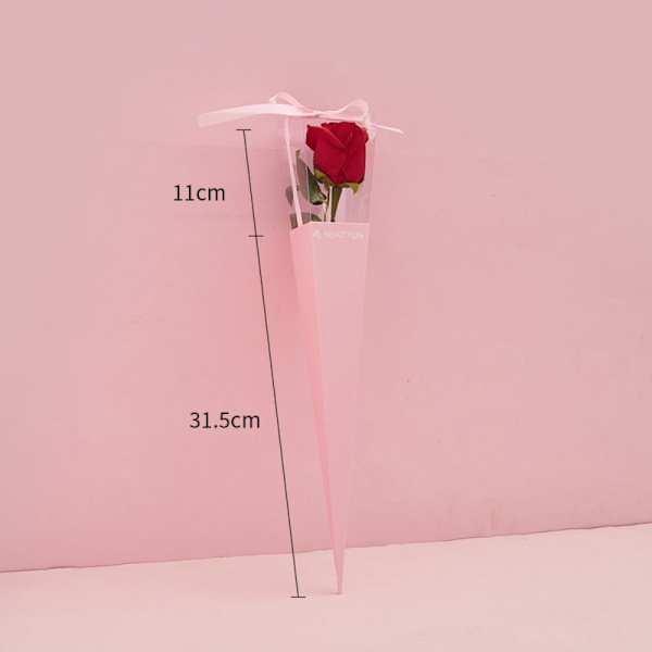 10 kpl Kirkas ikkuna Bouquet Box Bouquet käärepaperi VAALUNpunainen Pink