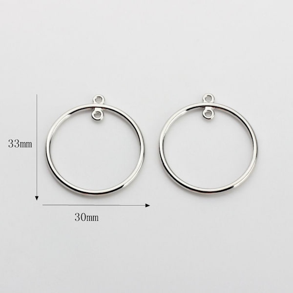 10 stk/parti Charms Bezel Metalramme vedhæng SØLV BIG BIG Silver Big-Big
