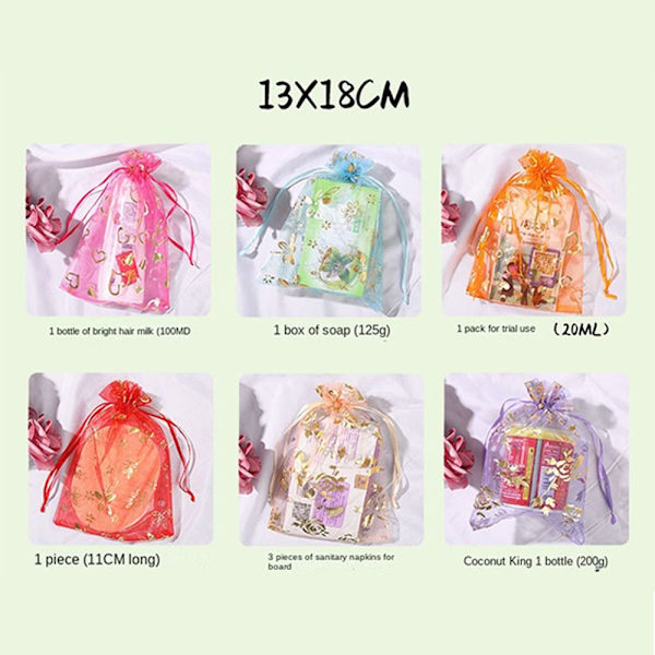 20 st/lot Organza smyckespåsar Presentförpackningspåsar CHAMPAGNE Champagne 9x12cm