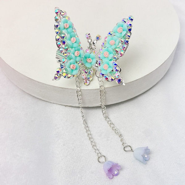 Rhinestone Butterfly Hårnål Butterfly Bangs Sidoklämma FÄRG 4 Color 4