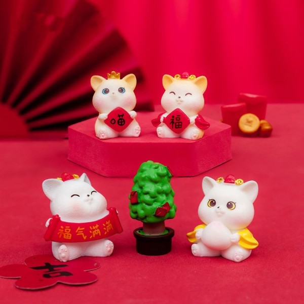 Miniatyr Lucky Cat Figurine Wealth Cat Knicks 1 1 1