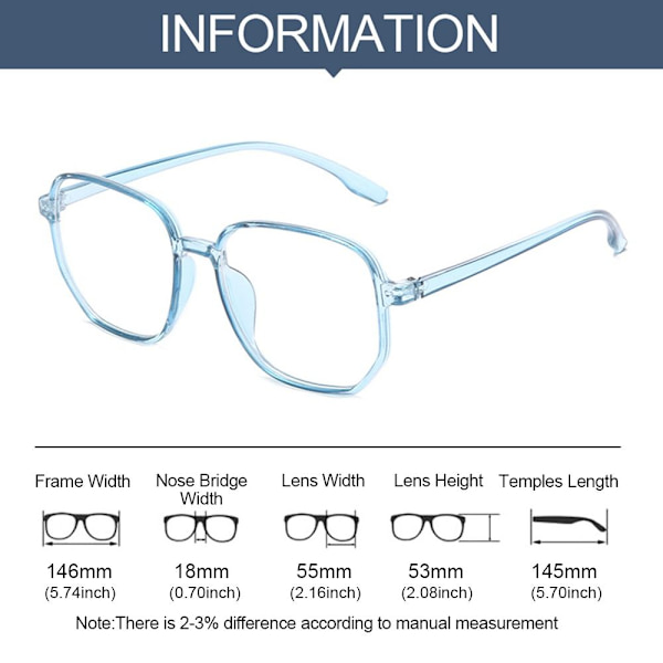 Anti-Blue Light Glasses Neliömäiset silmälasit MUSTA Black