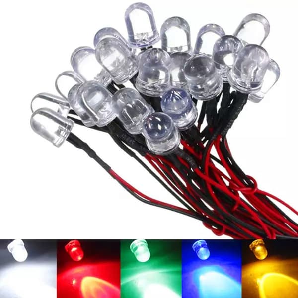 20 stk. ferdigkoblede LED-dioder BLÅ blue