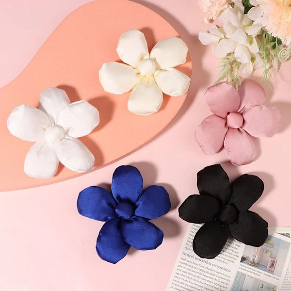 Muoti Kangas Rintaneula Flower Design Rintaneulat MUSTA WITH black with brooch-with brooch
