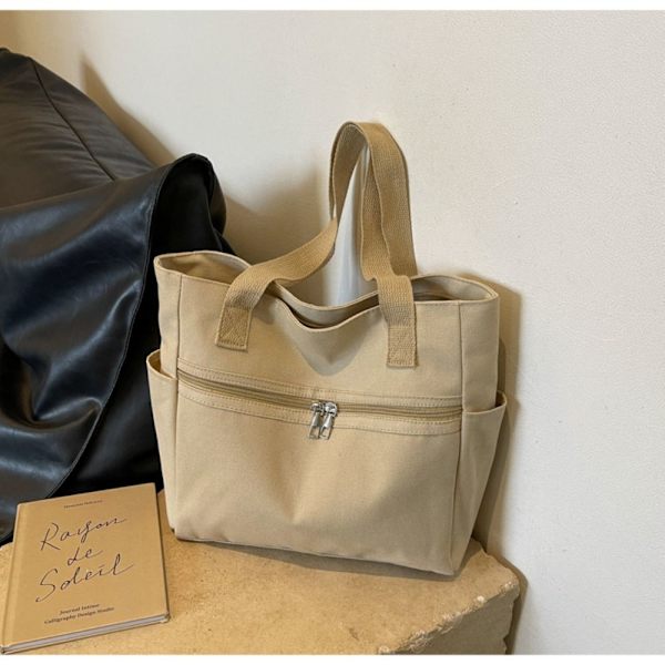 Unisex axelväska Large Capacity Handväska BEIGE beige