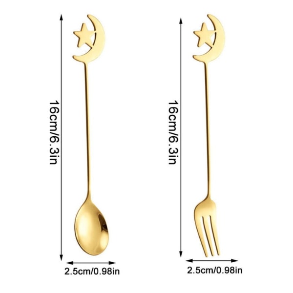 Star Moon Skje Gaffel Dessert Kakeskje FORK-5 FORK-5 fork-5