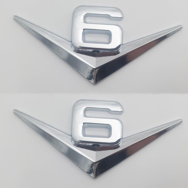 2st 3D V6 Bil Emblem Badge Dekal Metall Bil Logo Emblem Letter