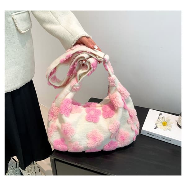 Dameveske Dame Fluffy Tote Bag RØD red
