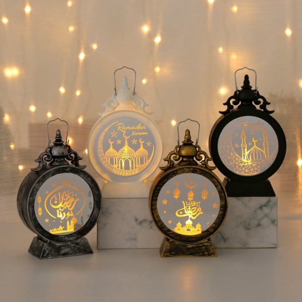 Ramadan Kareem Led Lantern Ramadan Candle Lantern SVART black