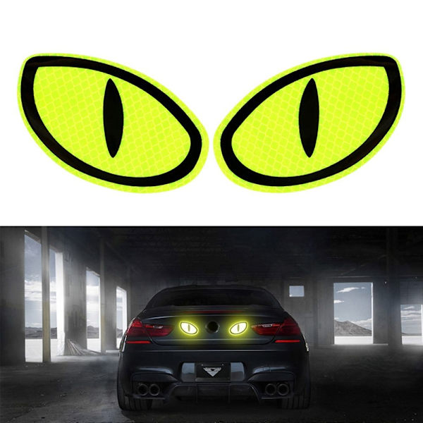 6 stk Eye Car Stickers 3D Eye Shape Night Reflekterende Decals