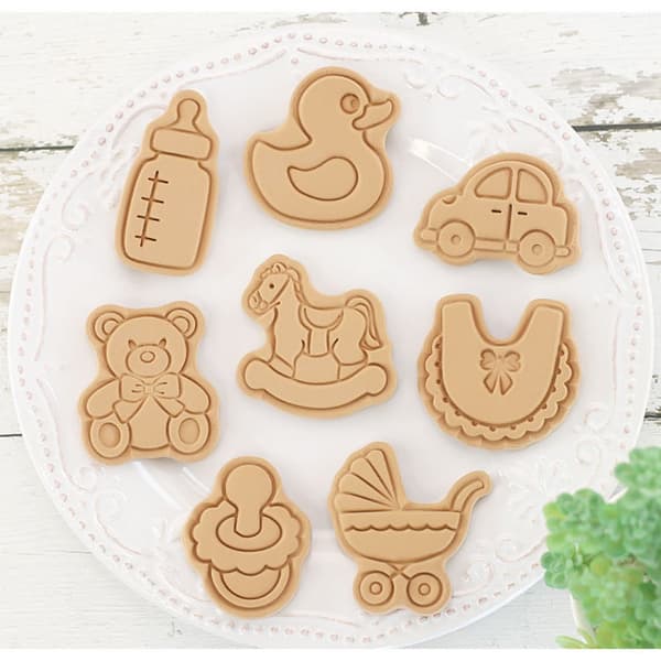 8 stk./sett kakepresser kjeksform deigstempel DIY baking