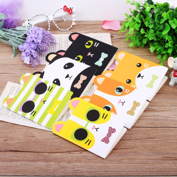 Mini Cute Kawaii Journal Dagbog Notesbog foret papir notesblok Color Random