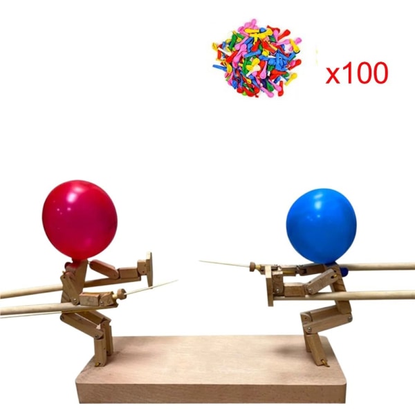 Balloon Bamboo Man Battle Wooden Bots -taistelupeli 15mm-100xBalloon