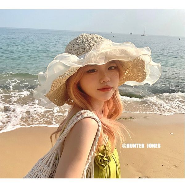 Nya solhattar Luxury Lace Pearl Lady Cap 02 02 02