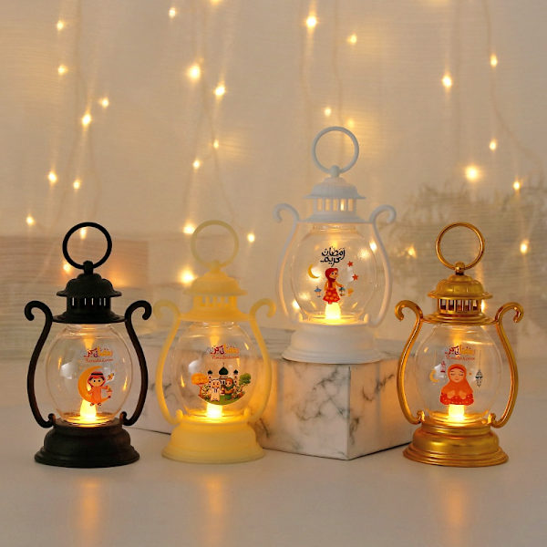 Ramadan Kareem Led Lantern LED Ljus Lantern VIT white