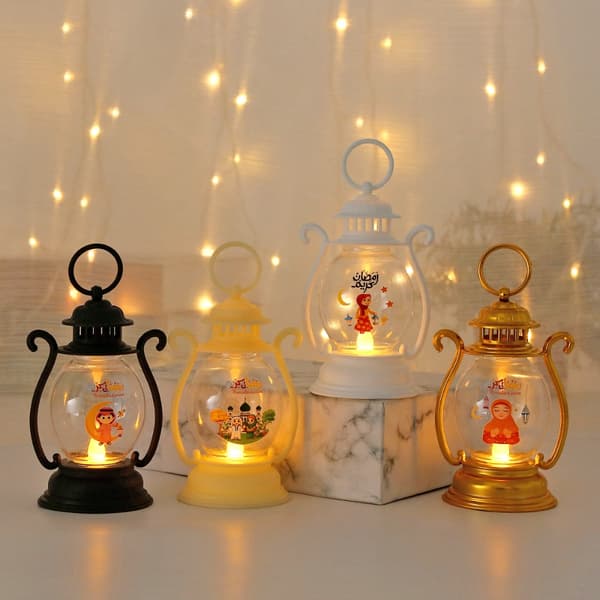 Ramadan Kareem LED Lanterne LED Lys Lanterne SORT black