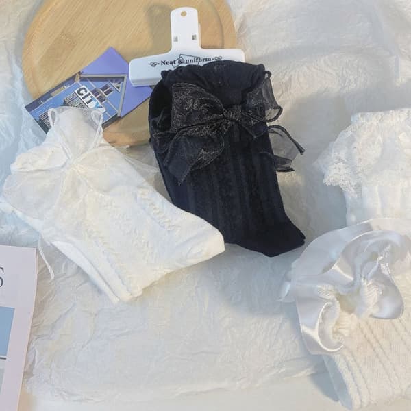 Hvide blondestrømper Lolita-strømper 2 2 2