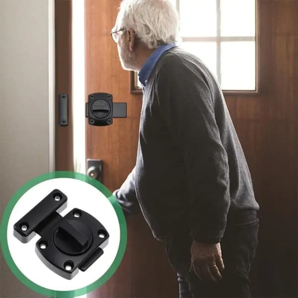 Drejelås Sikkerhedsdørlås SORT 2 STK black 2pcs-2pcs