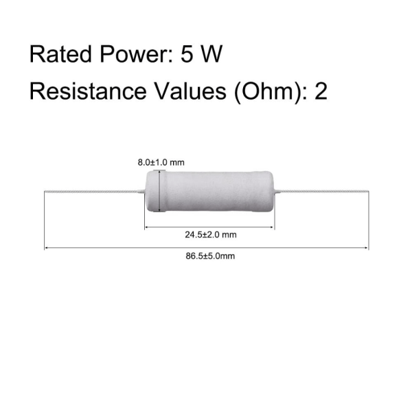 2 Ohm motstand metalloksidfilmmotstander 10 STK 10 STK 10pcs