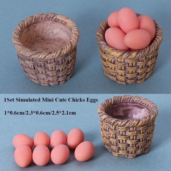 1Set Simuloituja munia Söpöjä kananmunia 2 2 2