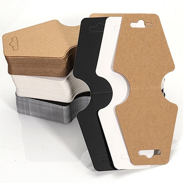 50ST Smyckesförpackningskort Displayhållare Kartong 1-VIT2 1-White2