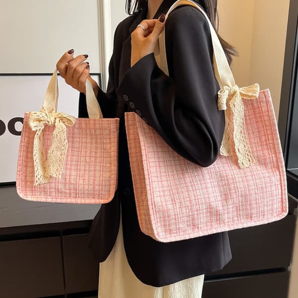 Canvas Tygkassar Bärkasse ROSA S Pink S