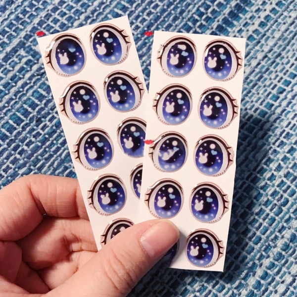 Cartoon Eyes Stickers Anime figur dukke BLÅ-15MM BLÅ-15MM Blue-15mm