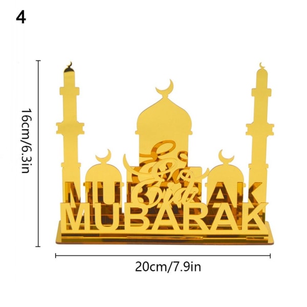 EID Mubarakin pöytäkoristeet Ramadan Kareem -koristeet 4 4 4