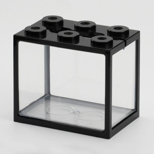 Betta Fish Tank Building Block Aquarium SORT SORT black