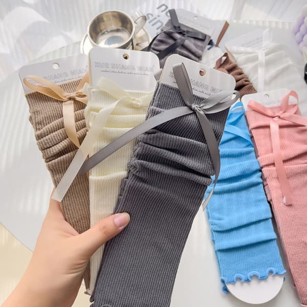 Fluga Staplade Strumpor Stickat Benskydd KHAKI Khaki