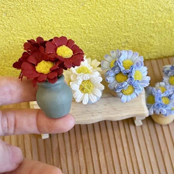 Bomulls Docka Daisy Dockhus Blomma VIT White