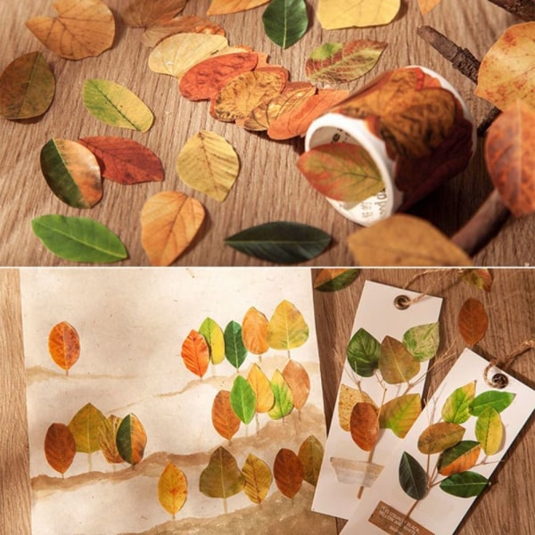 50 STK/Roll Leaves Washi Tape Fallen Leaves Stickers 07 07 07