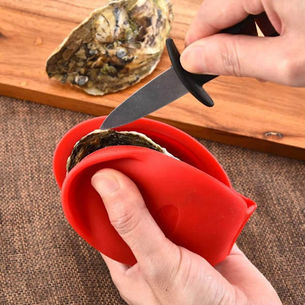 Oyster Shucking Hand Clip Silikon Clamp Clam GRÅ Grey