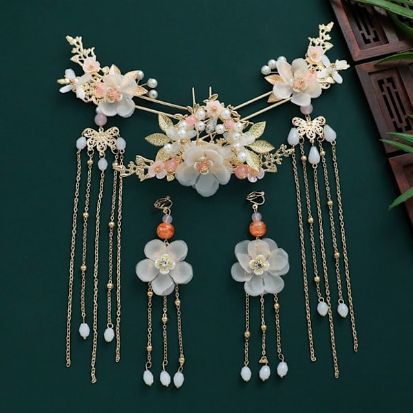 Tofs Hårnålskam Steg Shake Hair Crown Set Hanfu Hårnål