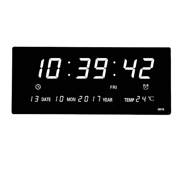 Elektronisk veggklokke Digitale LED-klokker HVIT White