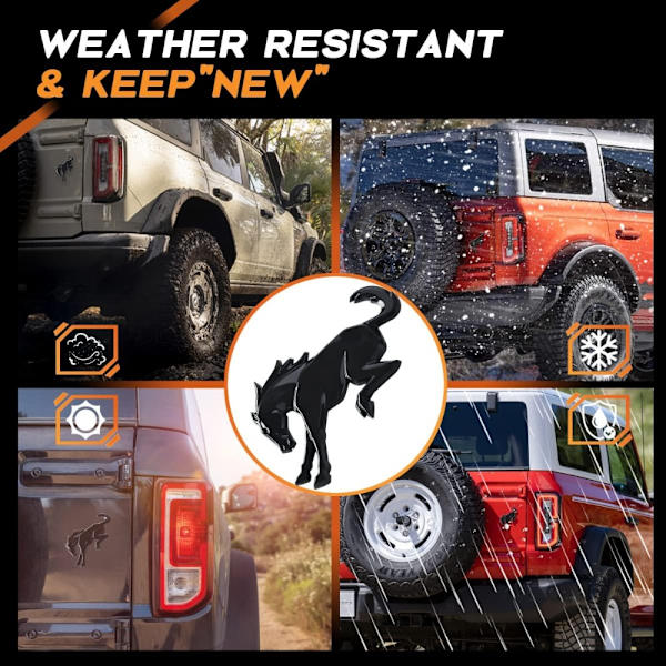 2 STK Horse Badge Emblemer Automobil Badge Horse Shape Bil
