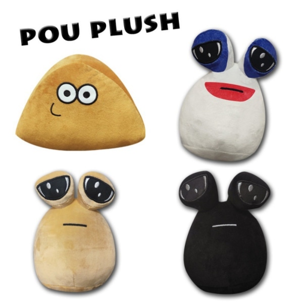 Pou Plyschleksak Tecknad Alien Toy VIT White