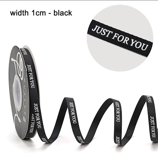 1Rullsilkesband Cake Band BREDD 1CM - SVART BREDD 1CM - width 1cm - black