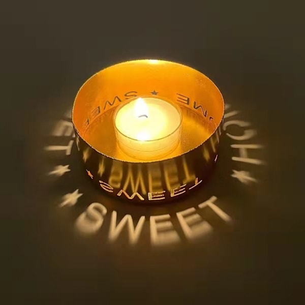 Eid Mubarak Guldfärgad Metall Ljusstake Ljusstake 1 1