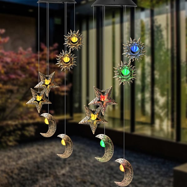 LED Vindklokker Fe-lys EID Mubarak Lampe B-MULTICOLOR