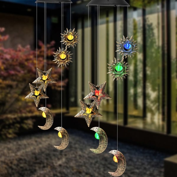 LED Wind Chime Fairy Lights EID Mubarak Lampe E-FLERE FARGER E-Multicolor