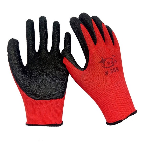 5 par beskyttelseshandsker dyppet handsker Sikker skæresikre red Pairs d23c red | 5 Pairs-5 Pairs |