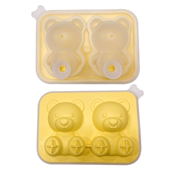 Ice Cube Form Ice Making Box GUL TVÅ RASTER TVÅ RÄTT yellow two grids-two grids
