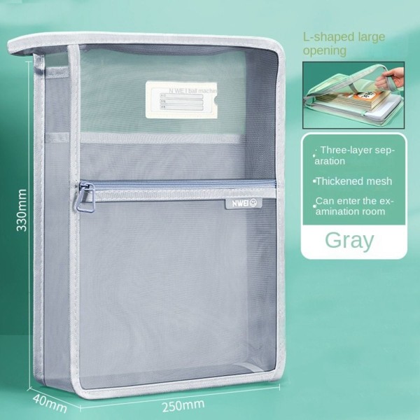Mesh blixtlåspåse påse Transparent filpåse FÄRG 5 FÄRG 5 Color 5