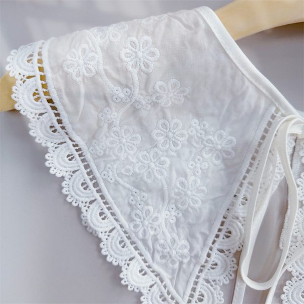 Milk Silk Chiffong Krage Vattenlöslig Broderi Krage