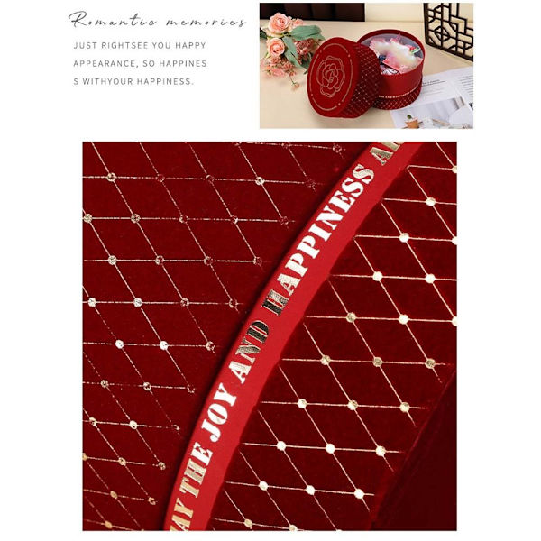 Kukkakarkkirasia hääjuhlalahja PUNAINEN 10 x 7,5 cm Red 10 x 7.5cm