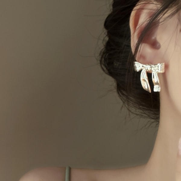 Bow Stud Örhängen Bowknot Örhängen GULD gold