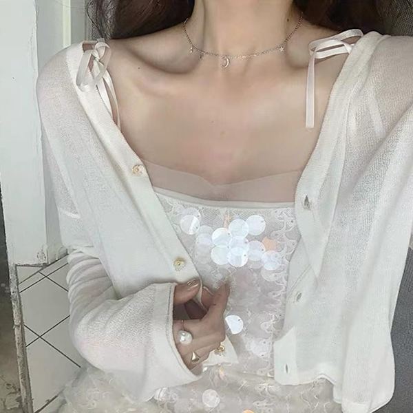 Dame Sjal Kort Cardigan ABRIKOS Apricot
