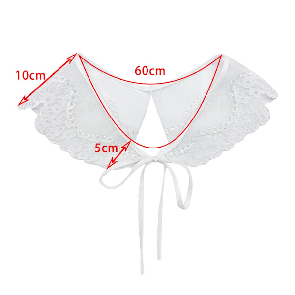 Kvinnors spetskrage Sjalkrage Front Placket krage